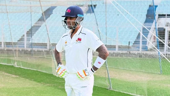 Suryakumar Yadav returns to Ranji Trophy in style for Mumbai's quarterfinal clash against Haryana, sporting the whites